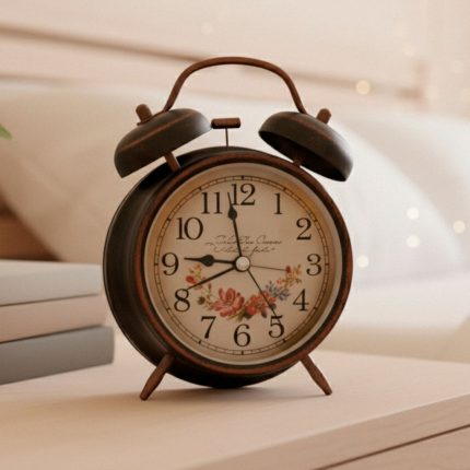 RELOJ DESPERTADOR REDONDO FONDO FLORES LH-4829