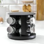 SET DE CONDIMENTOS 8 PZ GIRATORIO NEGRO LH-4615 - Imagen 2