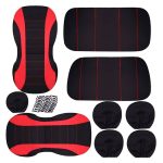 CUBRE ASIENTO TELA DETALLES ROJO LH-4545 - Imagen 2