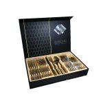 JUEGO DE CUBIERTOS DORADO 24PZ EN CAJA LH-4607 - Imagen 3