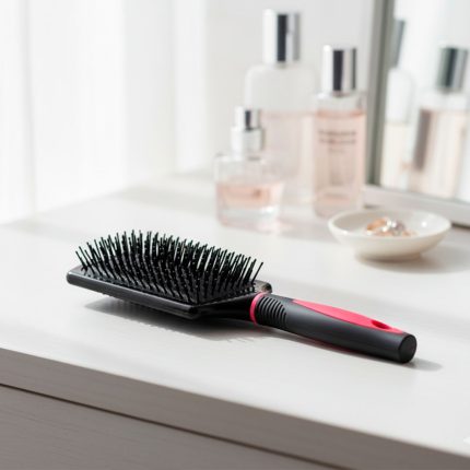 CEPILLO RECTANGULAR NEGRO Y ROSA LH-4875