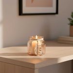 PORTA VELA VIDRIO C/CORDON Y COLGANTE 2M-7529C