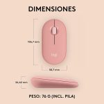 MOUSE BT LOGITECH M350S PEBBLE 2 ROSA - Imagen 9