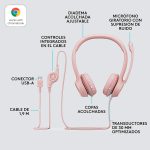 AURICULARES AMR LOGITECH H390 USB ROSE - Imagen 10