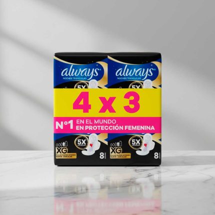 TOALLA FEM. ALWAYS NOCHE PLUS X-GDE X8 LLEVE 4X3