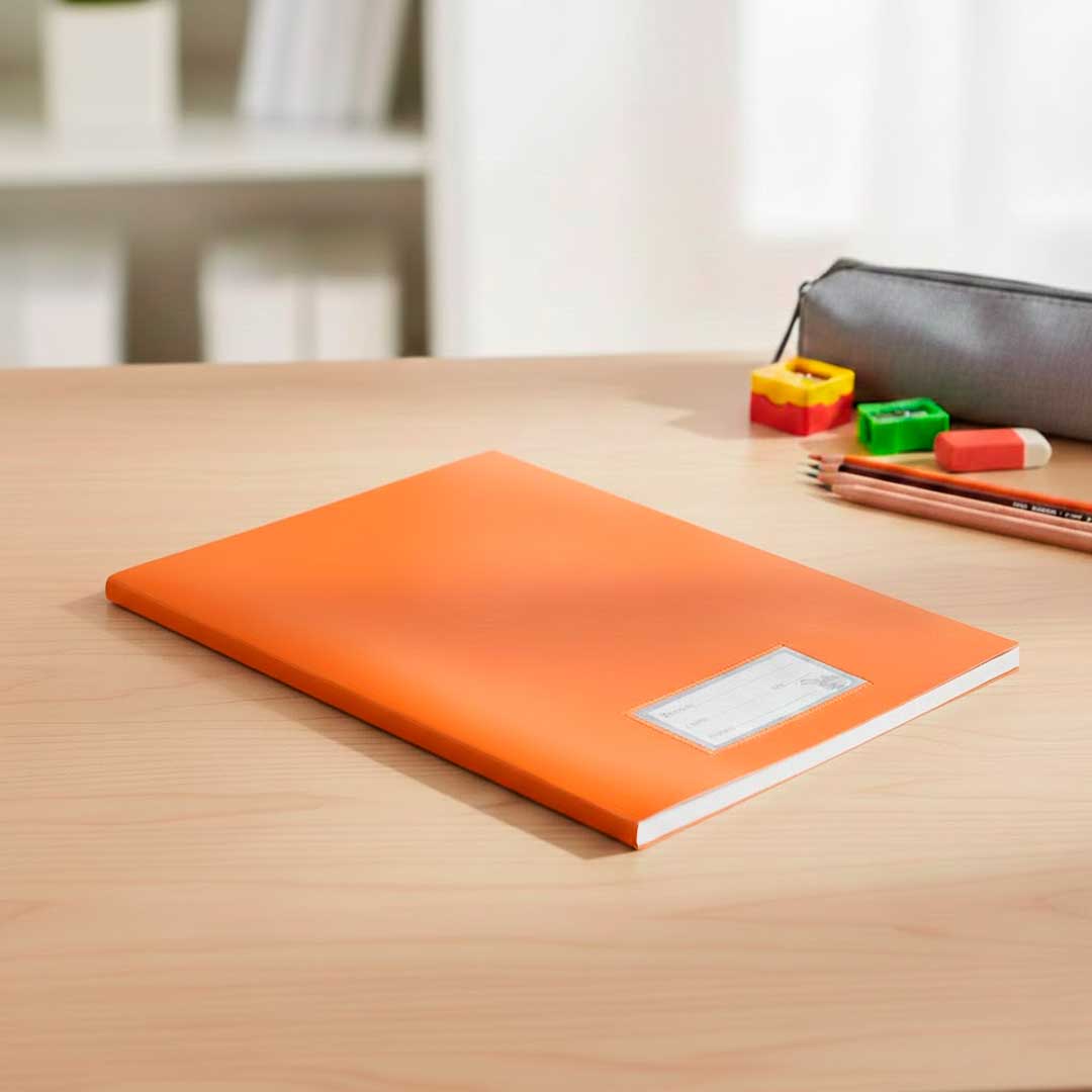 10828 FORRO DE PVC PARA CUADERNO NARANJA - Imagen 1