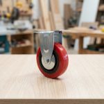 RUEDA BASE METALICA 5" FIJA COLOR ROJO LH-1692