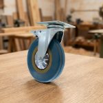 RUEDA GIRATORIA CON FRENO 4" GOMA-METAL LH-2477