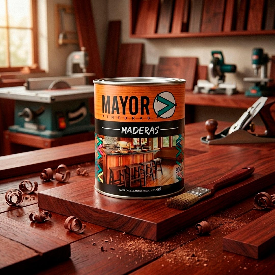 11183_0 PROTECTOR DE MADERA BASE AGUA 900ML CAOBA MAYOR - Imagen 1