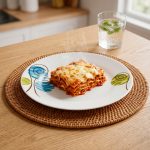 PLATO DE MESA PORCELANA 23CM CIRCULOS