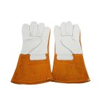 GUANTE PARA SOLDAR BICOLOR MARRON/GRIS LH-5279 - Imagen 4