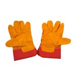 GUANTE CUERO Y LONA COLOR MARRON/ROJO LH-5281 - Imagen 3