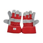GUANTE CUERO Y LONA COLOR ROJO/GRIS LH-5283 - Imagen 2