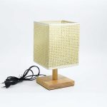LAMPARA D/MESA RATAN CUADRADA B/MADERA LH-5098 - Imagen 5