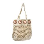 CARTERA TEJIDA CON FLORES 34X30CM LH-5359 - Imagen 2
