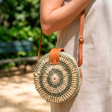 CARTERA TEJIDA REDONDA 18CM  LH-5360