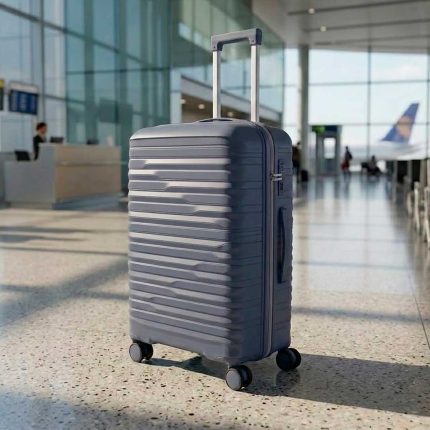 VALIJA RIGIDA C/RUEDAS AZUL PIEDRA 24" LH-5364