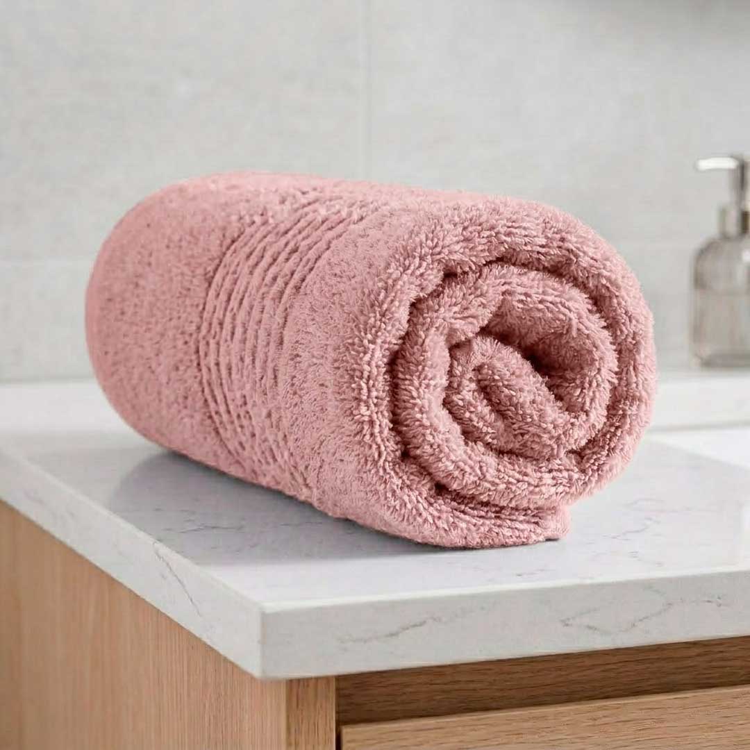 11797 TOALLA MANO TRAMA 50X80 ROSA - Imagen 1