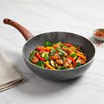 WOK 28CM ALUM. NATURAL MARBLE INDUC BL-3384