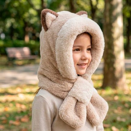 GORRO BUFANDA PELUCHE JUVENIL OREJAS BEI HU0706