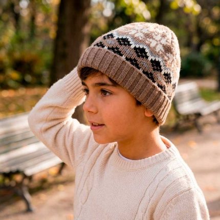 GORRO TEJIDO INFANTIL ROMBOS COLORES HU0617