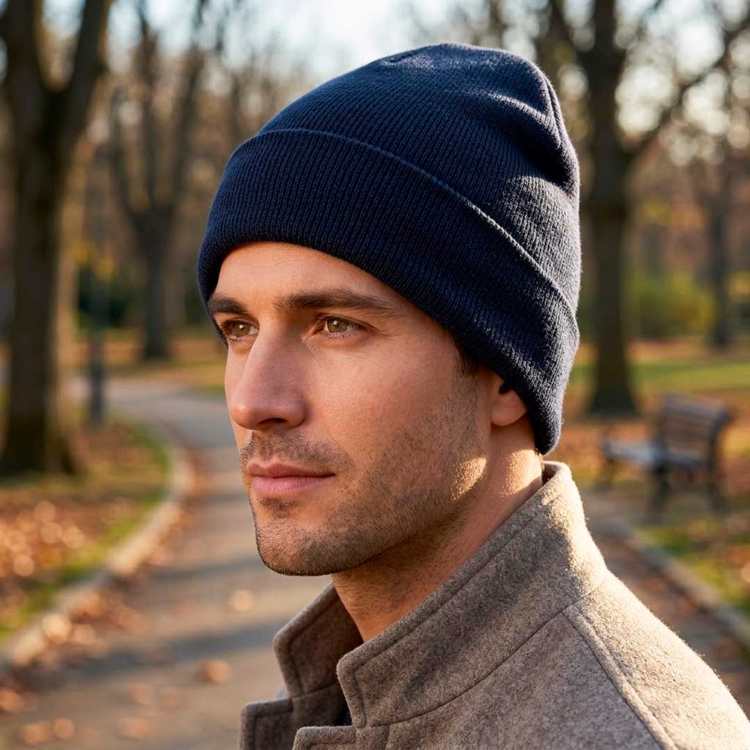 12243 GORRO TEJIDO DE ADULTO NEGRO HU0517 - Imagen 1