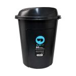 BASURERO NEGRO TAPA BASCULANTE 60LTS - Imagen 2