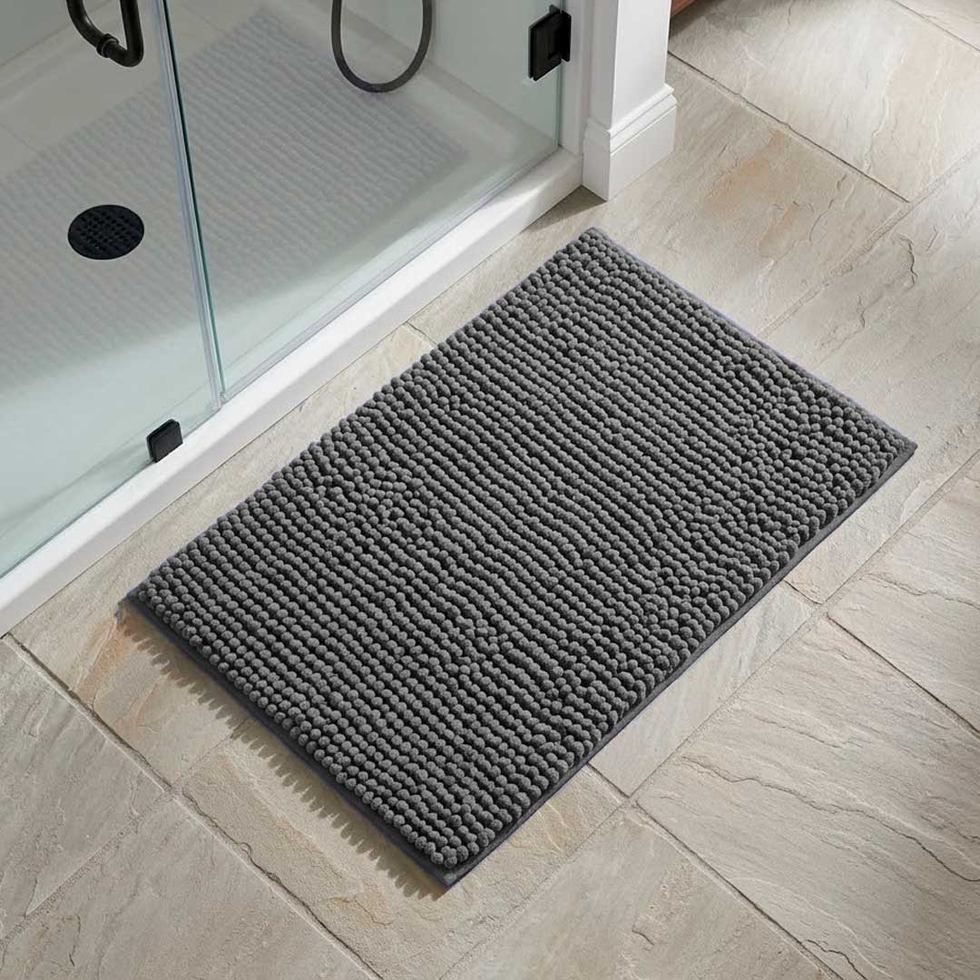 12968 ALFOMBRA DE BAÑO HC CHENILLE 40X60 GRIS - Imagen 1