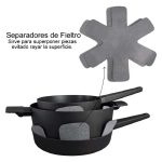 OLLAS SET 5PZ HUDSON NEGRO ALUMINIO C/ANTIAD.DAY01 - Imagen 4